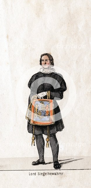 Lord Seal keeper, costume design for Shakespeare's play, Henry VIII, 19th century. Artist: Unknown