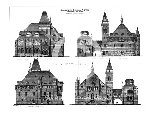 'Shakespeare Memorial Theatre, Stratford on Avon', 1876. Creator: Maurice and Adams.