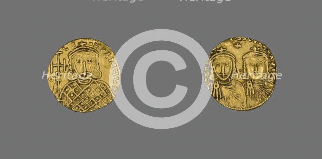 Solidus (Coin) of Constantine V and Leo IV, 751-775 (reigned 741-775). Creator: Unknown.