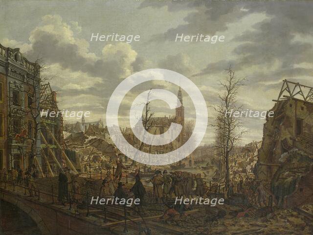 The Rapenburg, Leiden, three Days after the Explosion of a Powder Ship on 12 January 1807, (1807).  Creator: Johannes Jelgerhuis.