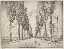 The Avenue, Valenciennes, 1910. Creator: Joseph Pennell.