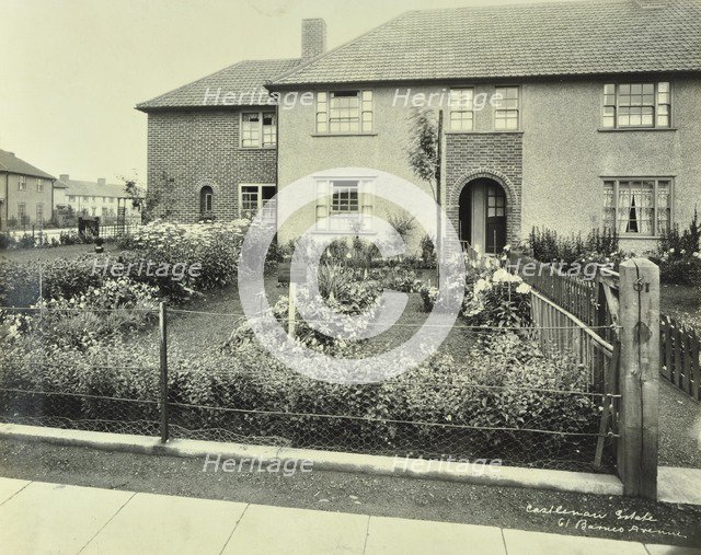 Front garden of 61 Barnes Avenue, on the Castelnau Estate,  Barnes, London, 1930 Artist: Unknown.