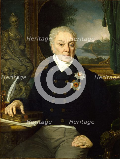 Portrait of the Secretary of State Dmitri Prokofievich Troshchinsky (1754-1829), 1819. Artist: Borovikovsky, Vladimir Lukich (1757-1825)