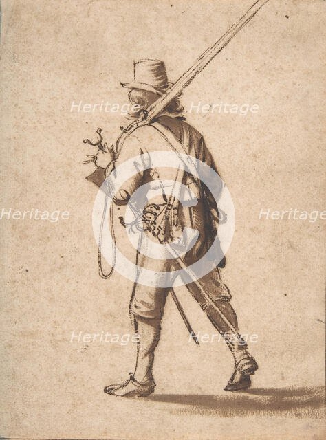 A Walking Musketeer, seen from behind, 17th century. Creator: Anthonie Palamedesz.