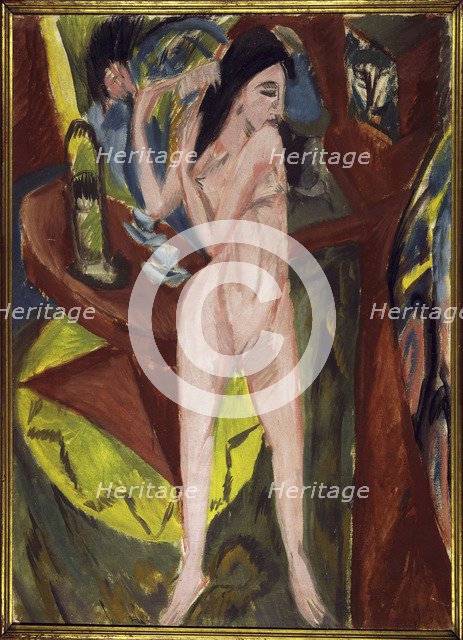 Nude from the Back with Mirror and Man.