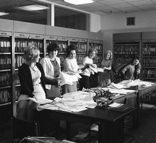 Female workers in the filing and postal room, Stanley Tools works, Sheffield, South Yorkshire, 1967. Artist: Michael Walters