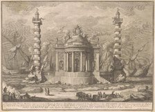 The Prima Macchina for the Chinea of 1760: The Temple of Neptune, 1760. Creator: Giuseppe Vasi.