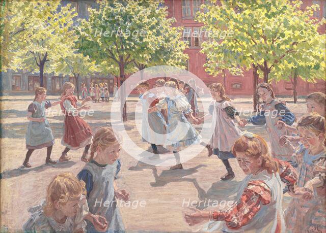 Playing Children, Enghave Square, 1907-1908. Creator: Peter Hansen.