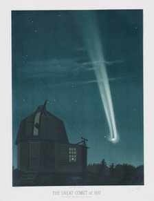 The Great Comet of 1881, observed on the Night of June 25-26, at 1h.30m AM, pub. 1881. Creator: Étienne Léopold Trouvelot (1827 ? 1895) .