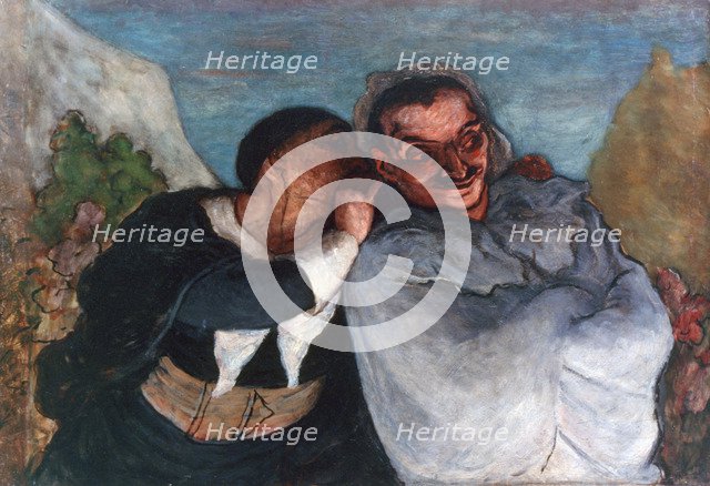 'Crispin and Scapin', c1863-1865. Artist: Honoré Daumier