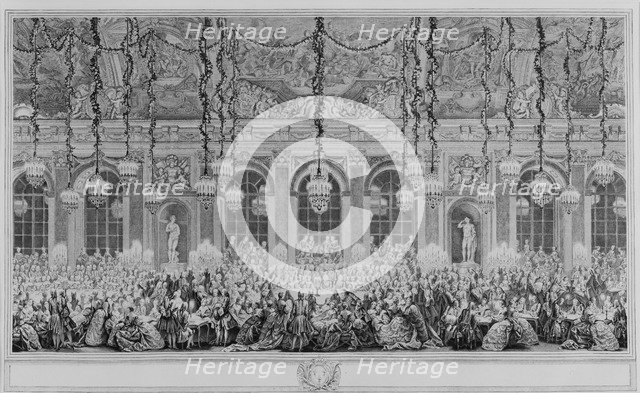 Decoration of the Hall of Mirrors in Versailles, on the occasion of the second marriage of the Dauph