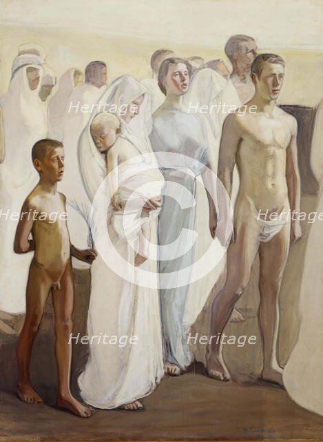 Resurrection, study for the right side of the Tampere Cathedral altarpiece, 1907. Creator: Magnus Enckell.