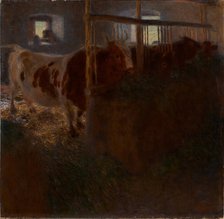 Cow shed (Cows in a stable), 1900. Creator: Klimt, Gustav (1862-1918).