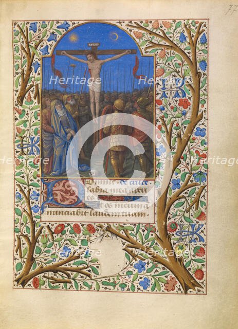The Crucifixion; Katherine Hours, about 1480-1485. Creator: Jean Bourdichon.