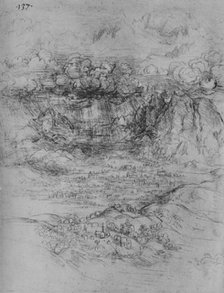 'A Storm Over an Alpine Valley', c1480 (1945). Artist: Leonardo da Vinci.