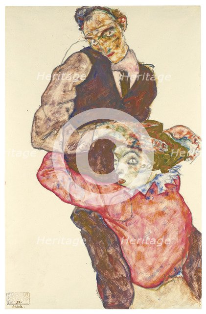 Two lovers (Self Portrait With Wally), 1914-1915. Artist: Schiele, Egon (1890-1918)