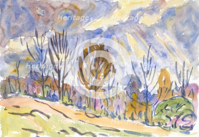 Watercolor no. 63, Road, 1930. Creator: Allen Tucker.