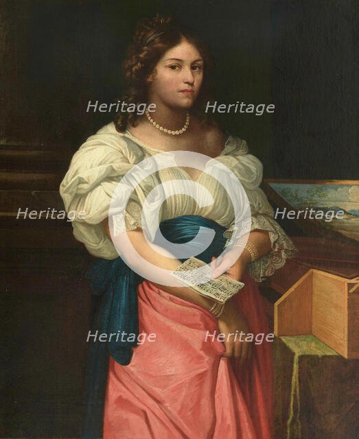 Lady with Sheet Music and Harpsichord, c1630. Creator: Anonymous.
