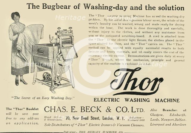 'Thor: Electric Washing Machine - Chas E. Beck & Co. Ltd', 1920. Creator: Unknown.
