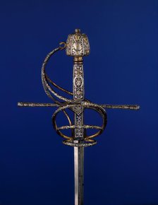 Rapier with Scabbard, French or Italian, ca. 1620-30. Creators: Unknown, Gasparo Mola.