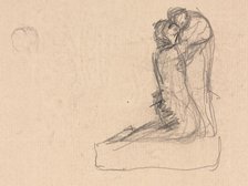 Sketch of Two Figures Embracing (verso). Creator: Théodule Ribot (French, 1823-1891).