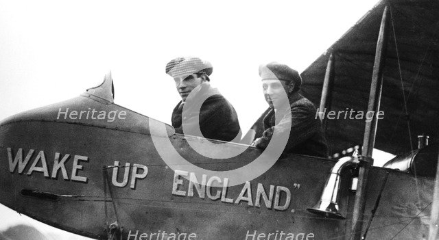 Graham White (left) and RT Gates, British pioneer aviators. Artist: Unknown