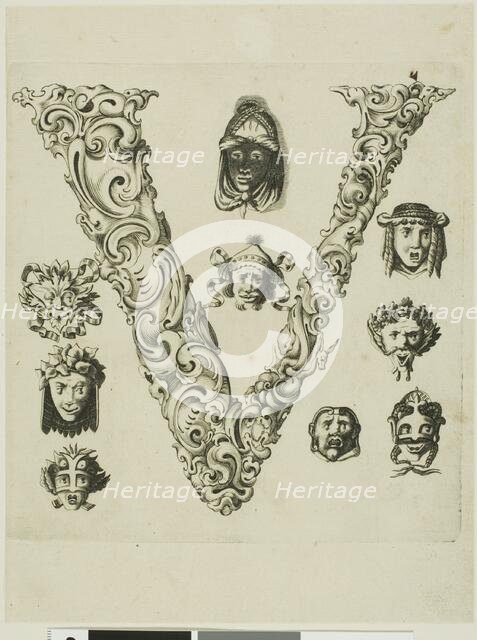 Letter V, 1630. Creator: Pierre Aubry.