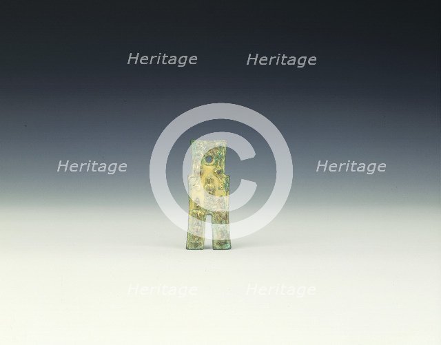 Gilt bronze pendant in the shape of a spade coin, Sui or early Tang period, China, 581-650 AD. Artist: Unknown