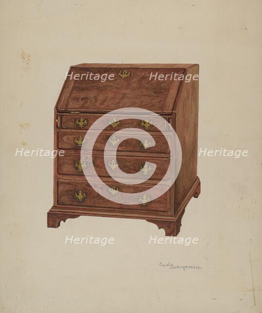 Writing Desk, 1937. Creator: Carl Buergerniss.