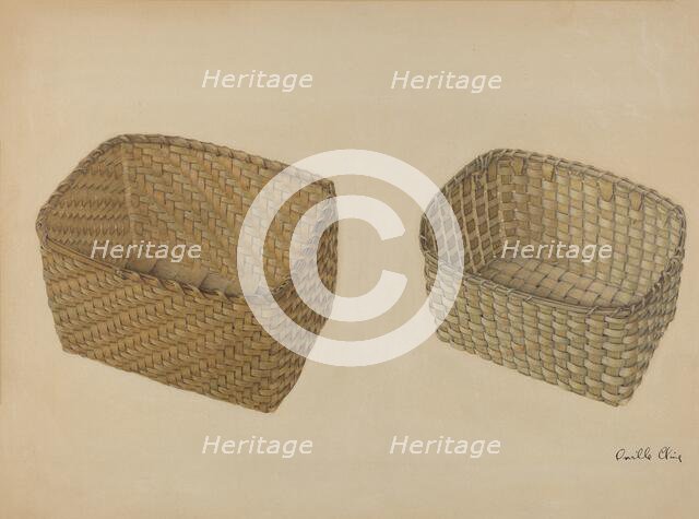 Shaker Baskets, c. 1937. Creator: Orville Cline.