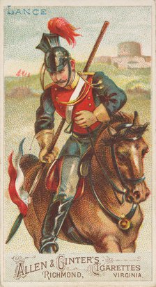 Lance, from the Arms of All Nations series (N3) for Allen & Ginter Cigarettes Brands, 1887. Creator: Allen & Ginter.