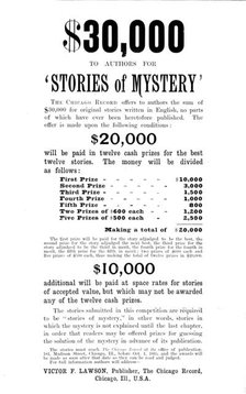 Advertisement - request for authors by the "Chicago Record" newspaper, 1895. Creator: Unknown.