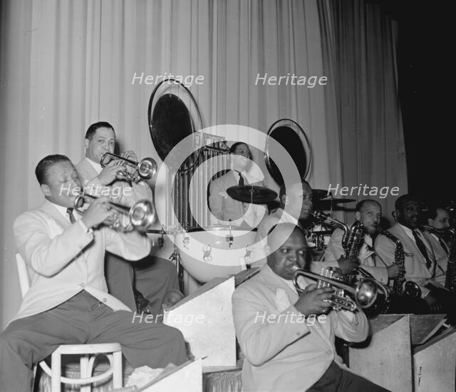 Portrait of Barney Bigard, Ben Webster, Otto..., Howard Theater(?), Washington, D.C., 1938. Creator: William Paul Gottlieb.