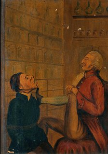 A surgeon-apothecary pulling out a man's tooth. Creator: Unknown.
