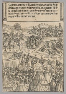 Capitulation of a French City, plate 12 from Historical Scenes from the Life..., printed c. 1520. Creator: Wolf Traut.