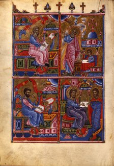 The Four Evangelists (Manuscript illumination from the Matenadaran Gospel), 1368.