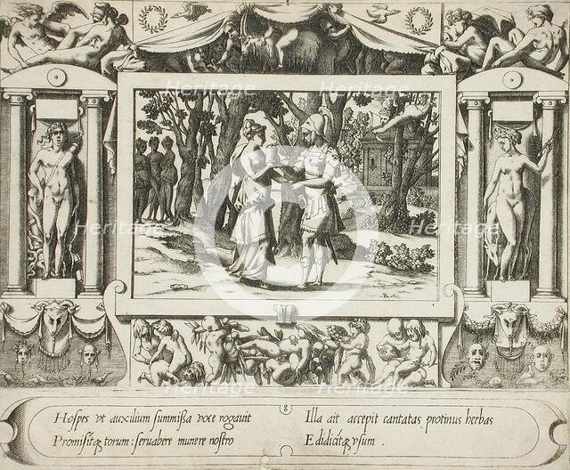 Jason and Medea Meeting, c1563. Creator: Rene Boyvin.