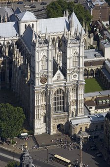Aerial view of the west elevation of Westminster Abbey, London, 2006. Artist: Historic England Staff Photographer.