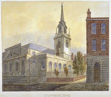 Church of St Lawrence Jewry from Guildhall Yard, City of London, 1810.                               Artist: William Pearson