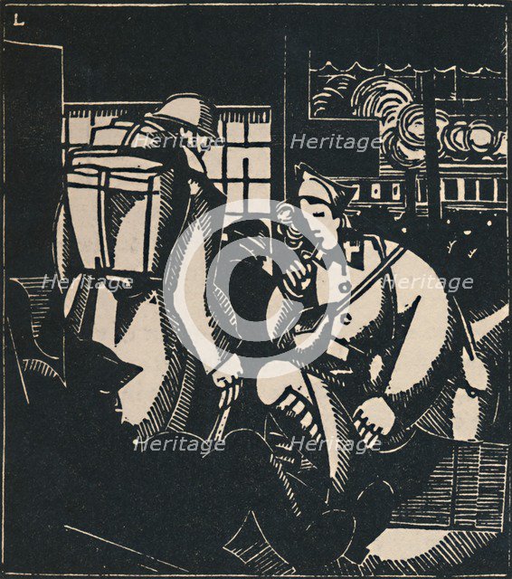 'Les Soldats À La Gare', 1919. Artist: Jean-Emile Laboureur.