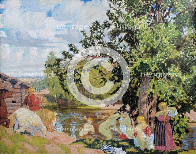 The Bath, 1910. Artist: Kustodiev, Boris Michaylovich (1878-1927)