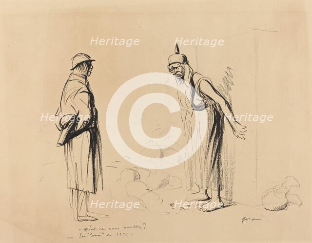 - Qu'est-ce vous voulez? - Les "louis" de 1871, c. 1914/1919. Creator: Jean Louis Forain.