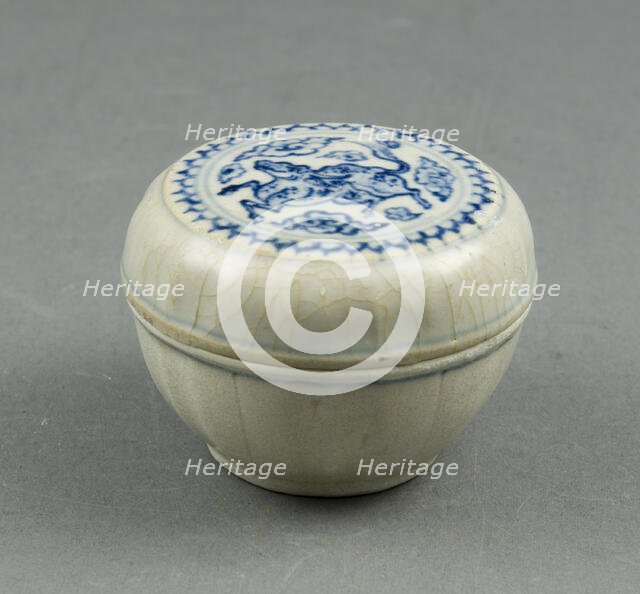 Miniature Covered Box with Animal and Cloud Motif, 15th century. Creator: Unknown.