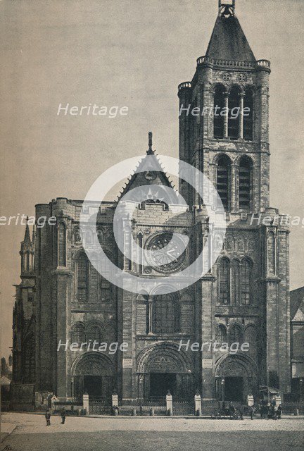 'Front of the Abbey Church of Saint Denis, The Burial Place of the French Kings', c1906, (1907). Artist: Unknown.