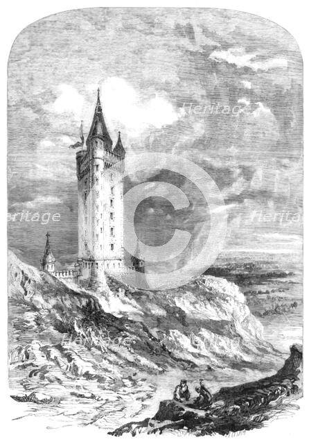 Memorial to the late Marquess of Londonderry, in course of erection on Scrabo Hill...Ireland, 1857. Creator: Unknown.