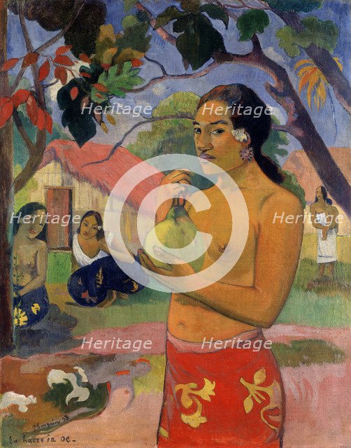 'Eu haere ia oe (Woman Holding a Fruit. Where Are You Going?)', 1893.  Artist: Paul Gauguin