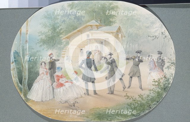 Childrens Mill in the Alexandria Park in Peterhof. Artist: Zichy, Mihály (1827-1906)