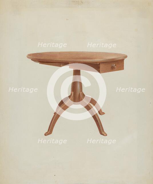 Shaker Round Table, 1935/1942. Creator: Alfred H. Smith.