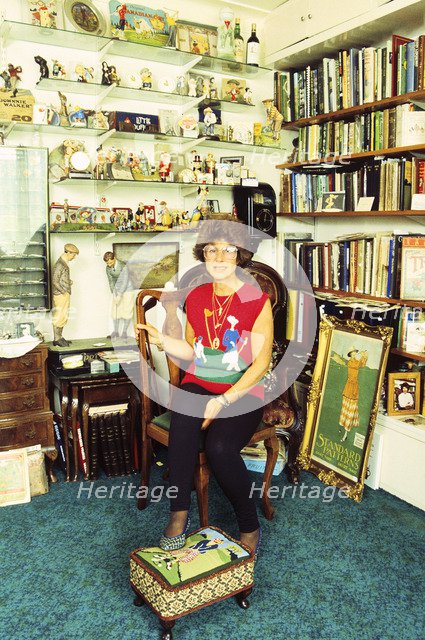Author Sarah Fabian Baddiel at home with some of her collection of golf memorabilia Artist: Unknown
