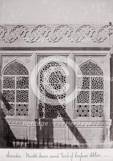 Secundra, Marble Screen round Tomb of Emperor Akabar, Late 1860s. Creator: Samuel Bourne.